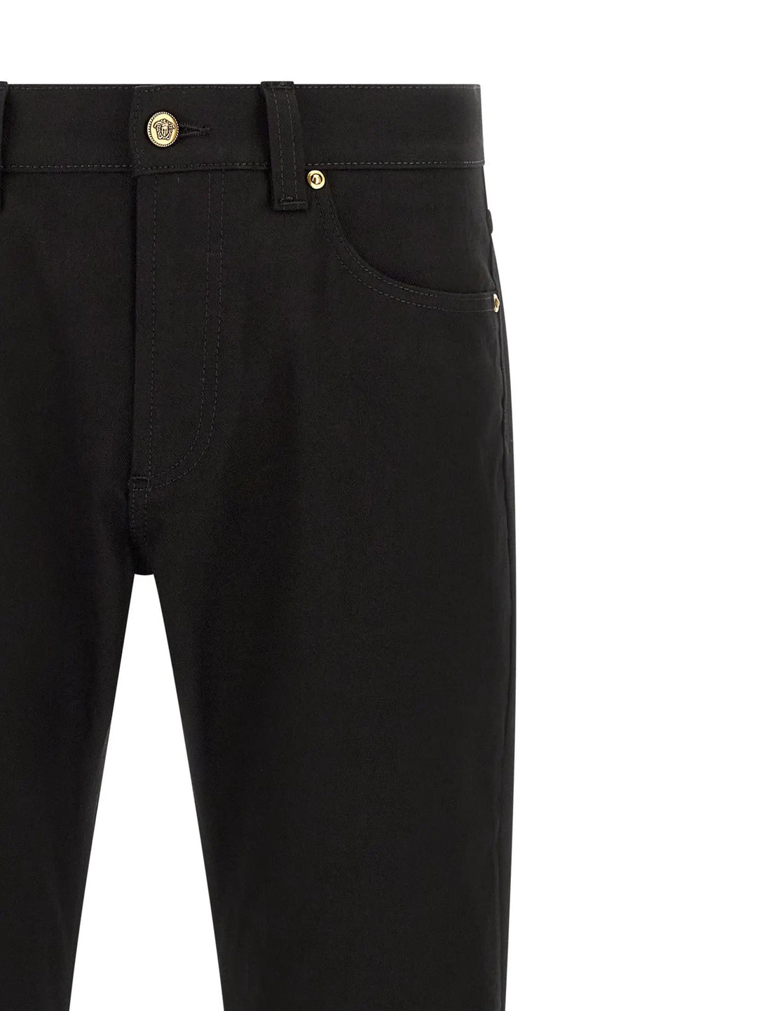 Versace Sample Sale | Versace Black Cotton Straight-Leg Jeans - | Designer outlet