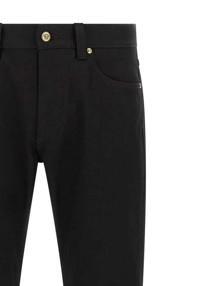 Versace Sample Sale | Versace Black Cotton Straight-Leg Jeans - | Designer outlet