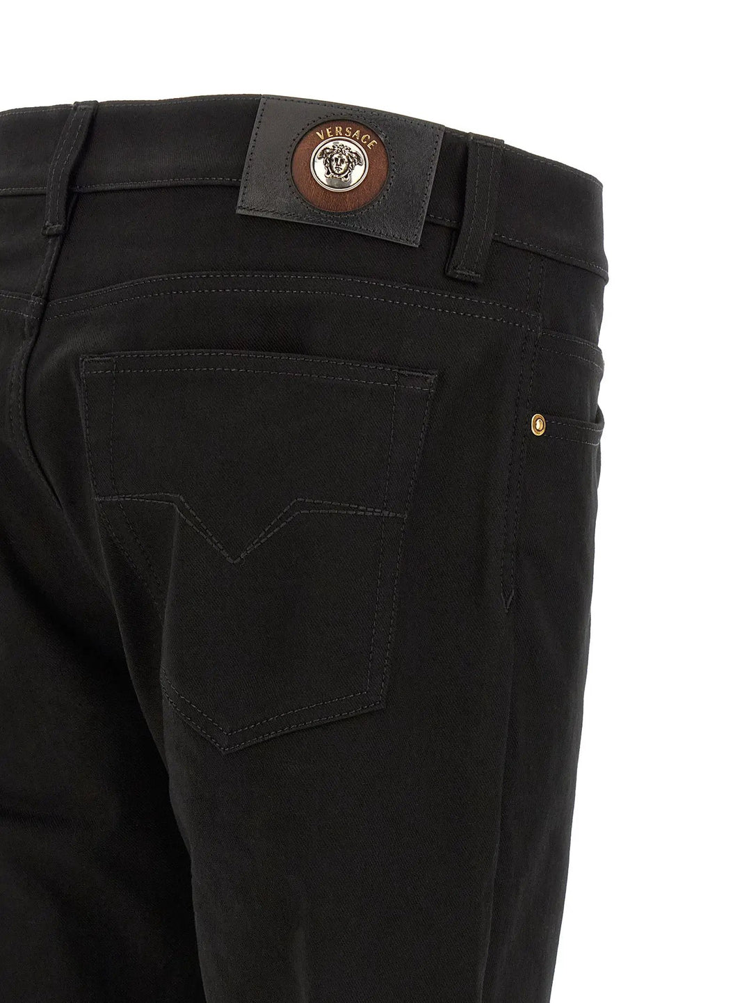 Versace Sample Sale | Versace Black Cotton Straight-Leg Jeans - | Designer outlet