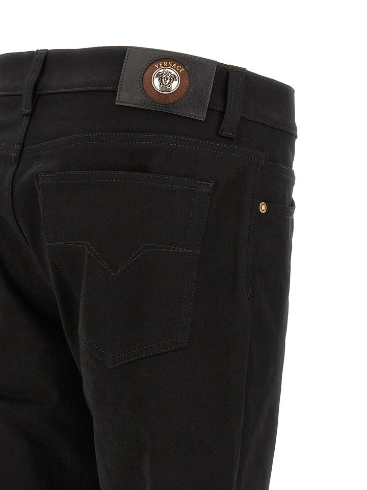 Versace Sample Sale | Versace Black Cotton Straight-Leg Jeans - | Designer outlet