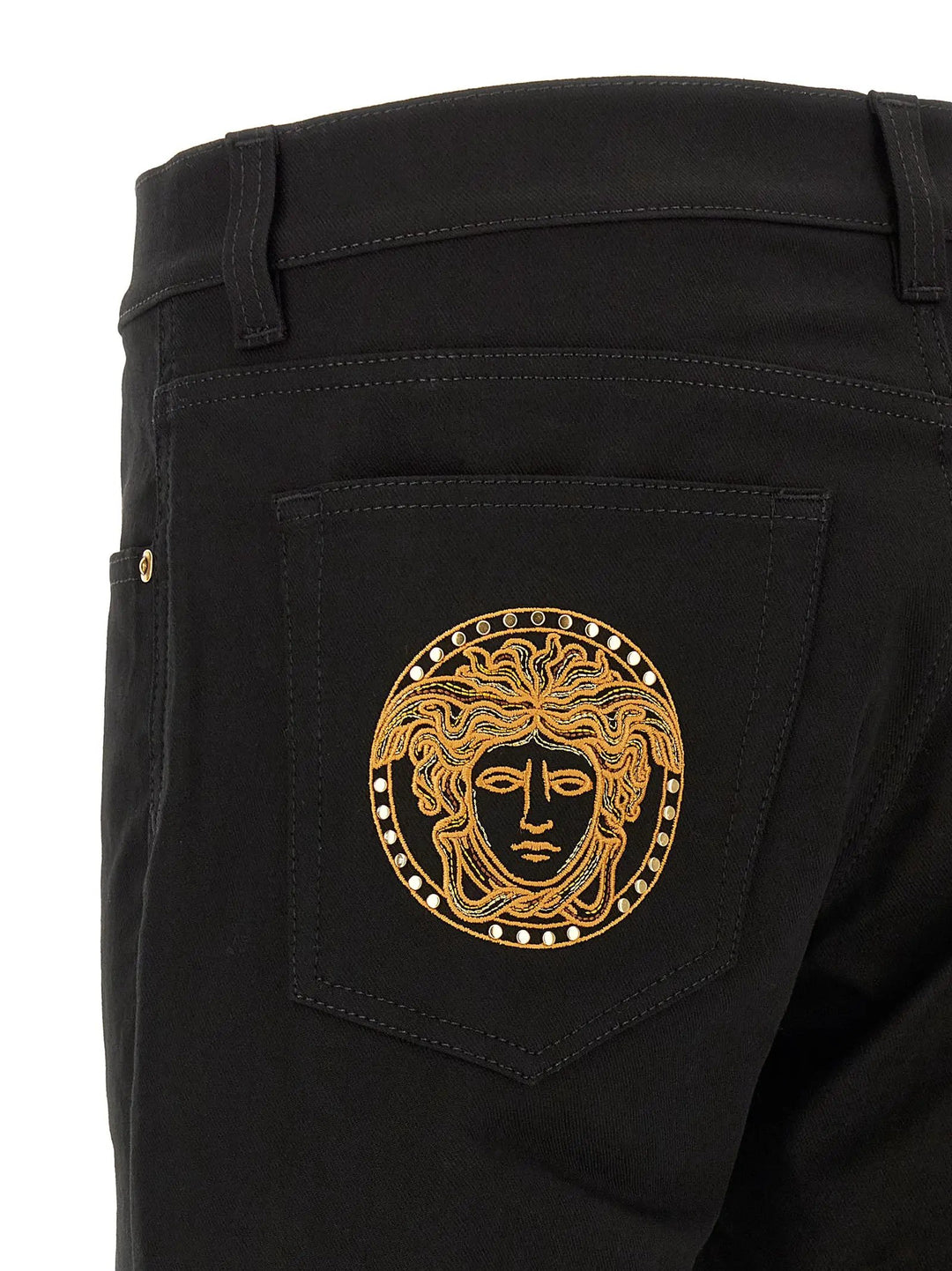 Versace Sample Sale | Versace Black Cotton Straight-Leg Jeans - | Designer outlet