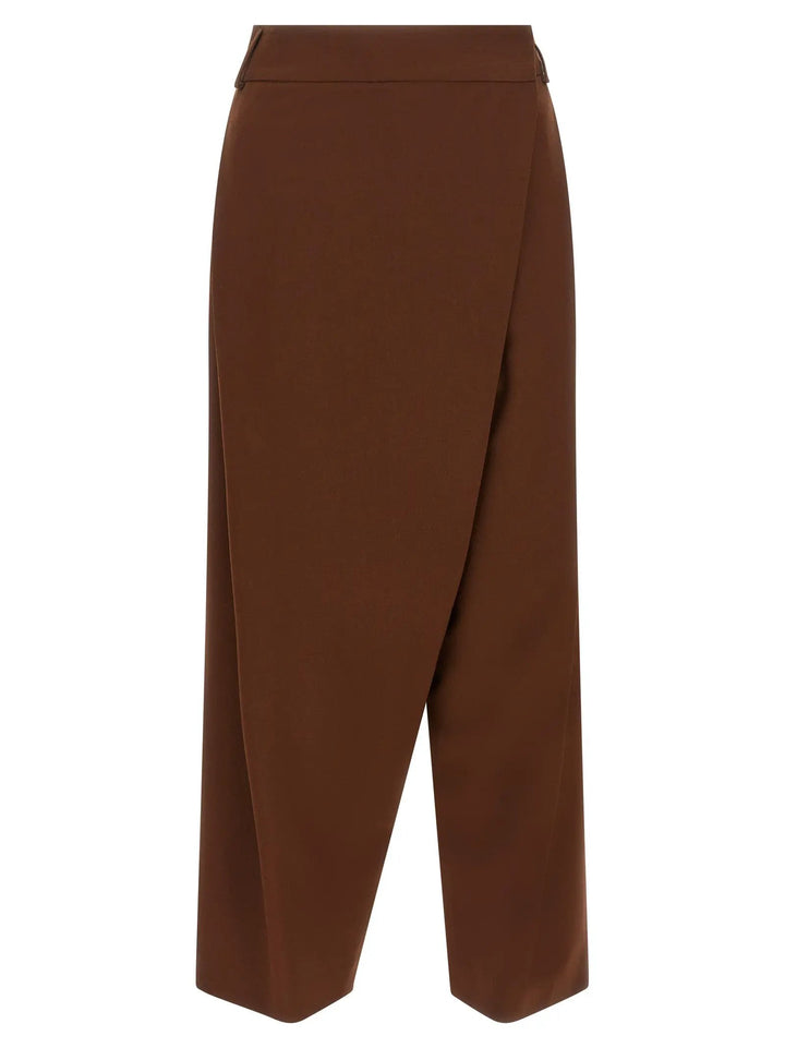 Alberto Biani Sample Sale | Alberto Biani Brown Wool Cropped Pants - | Designer outlet