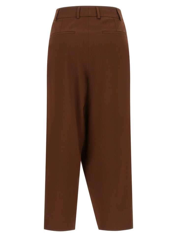 Alberto Biani Sample Sale | Alberto Biani Brown Wool Cropped Pants - | Designer outlet