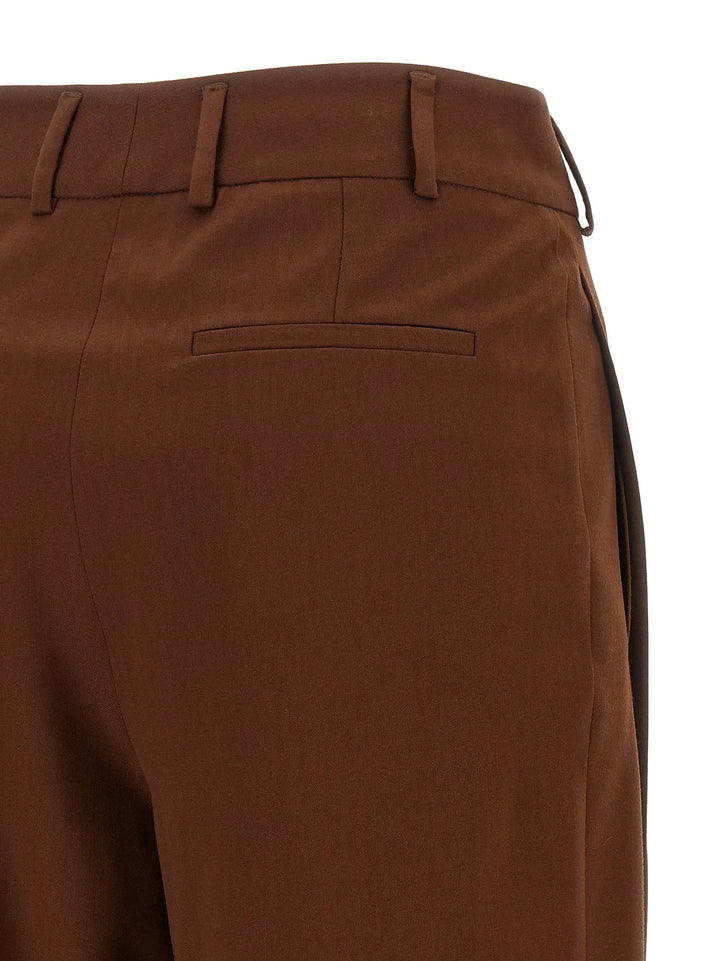 Alberto Biani Sample Sale | Alberto Biani Brown Wool Cropped Pants - | Designer outlet