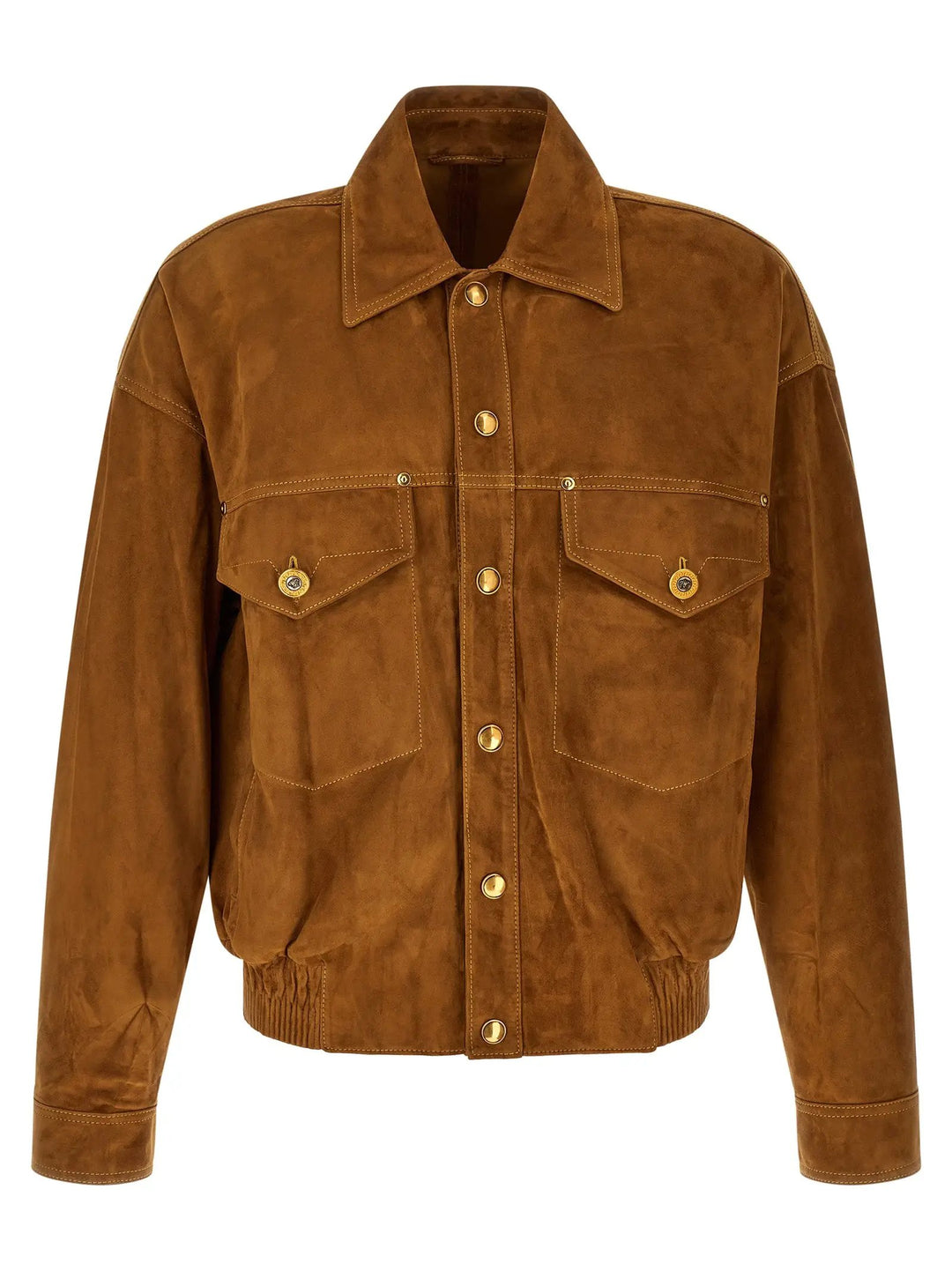 Versace Sample Sale | Versace Brown Lamb Leather Leather Jacket - | Designer outlet