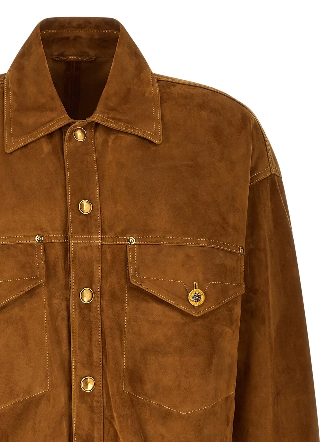 Versace Sample Sale | Versace Brown Lamb Leather Leather Jacket - | Designer outlet