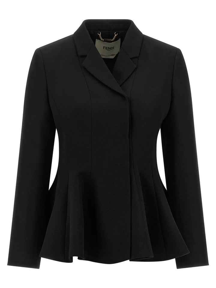 Fendi Sample Sale | Fendi Black Virgin Wool Blazer - | Designer outlet