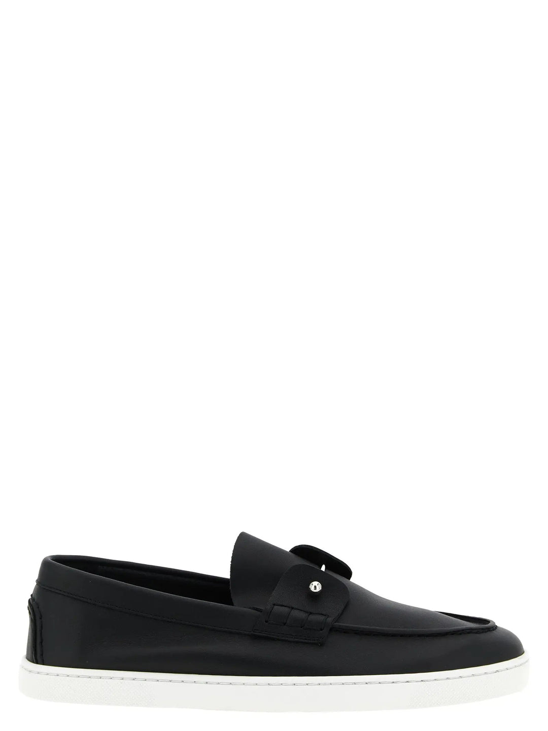 Christian Louboutin Sample Sale | Christian Louboutin Black Calfskin Slip-On Loafers - | Designer outlet