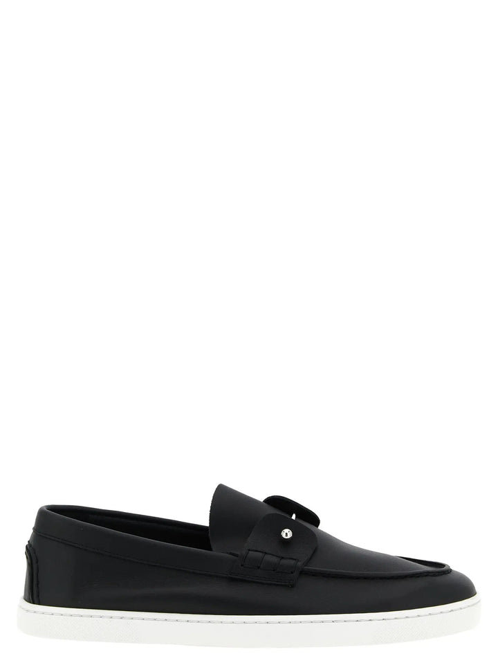 Christian Louboutin Sample Sale | Christian Louboutin Black Calfskin Slip-On Loafers - | Designer outlet