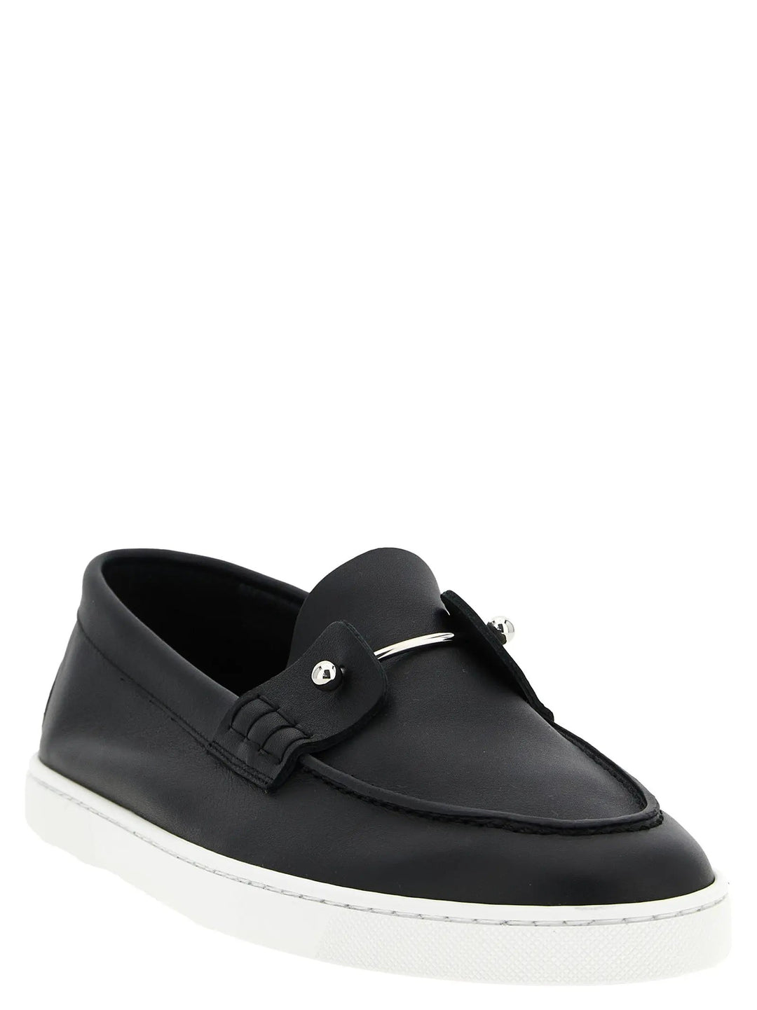 Christian Louboutin Sample Sale | Christian Louboutin Black Calfskin Slip-On Loafers - | Designer outlet