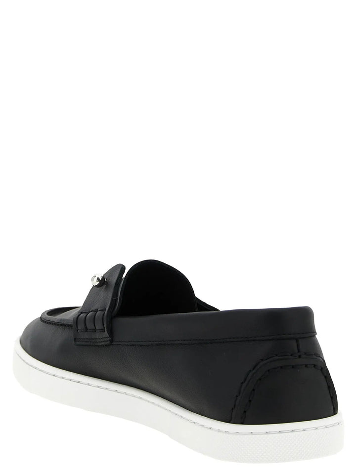 Christian Louboutin Sample Sale | Christian Louboutin Black Calfskin Slip-On Loafers - | Designer outlet