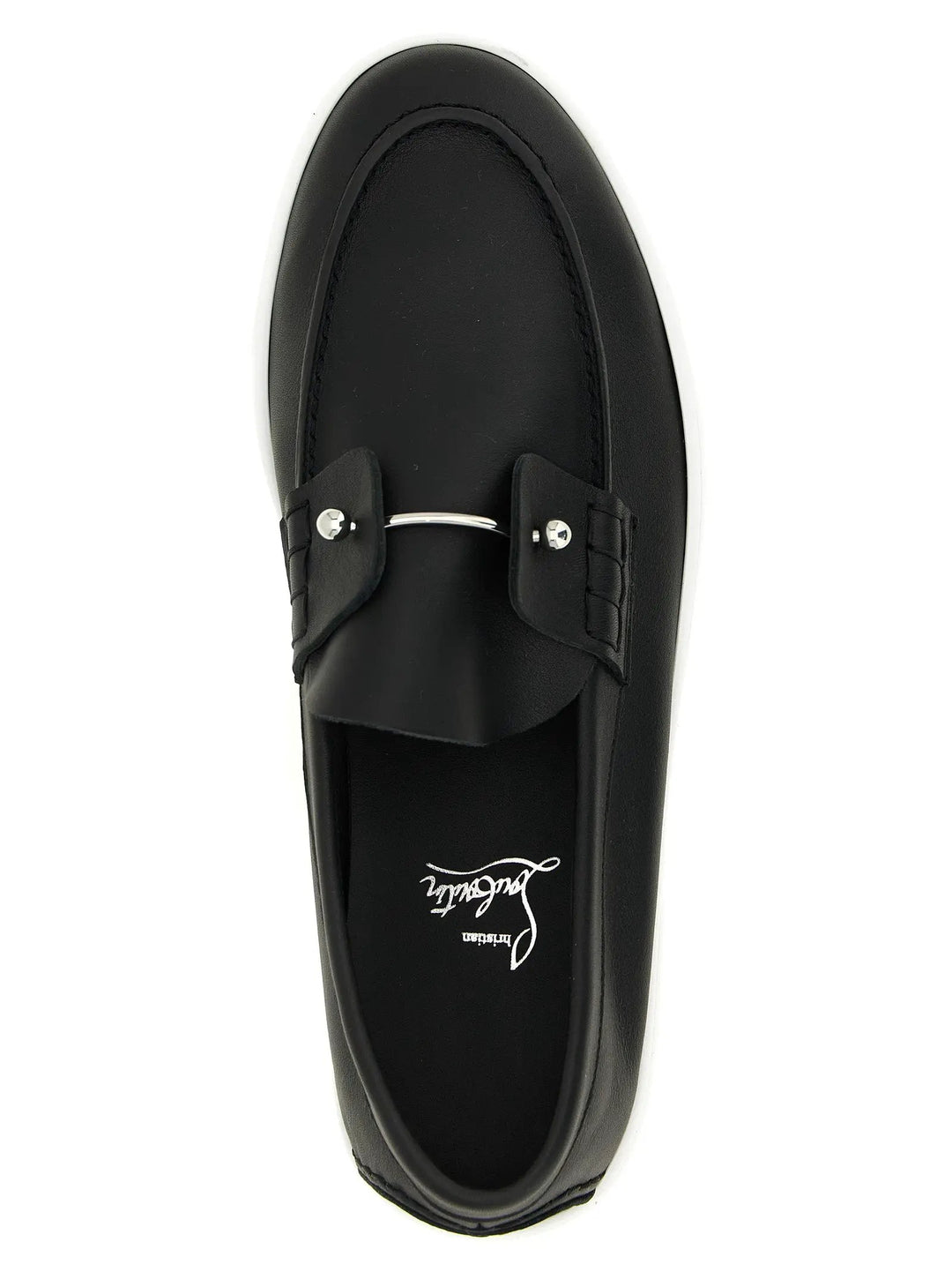 Christian Louboutin Sample Sale | Christian Louboutin Black Calfskin Slip-On Loafers - | Designer outlet
