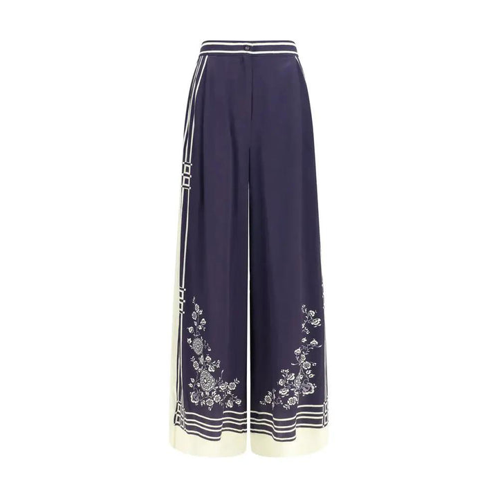 Alemais Sample Sale | Alemais Blue Silk Casual Pants - | Designer outlet