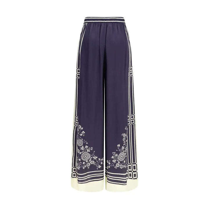 Alemais Sample Sale | Alemais Blue Silk Casual Pants - | Designer outlet