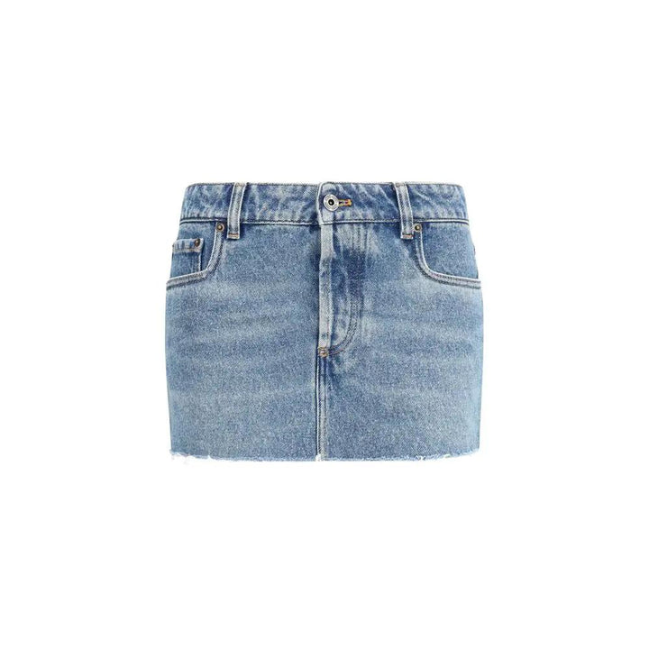 Miu Miu Sample Sale | Miu Miu Blue Cotton Mini Skirt - | Designer outlet