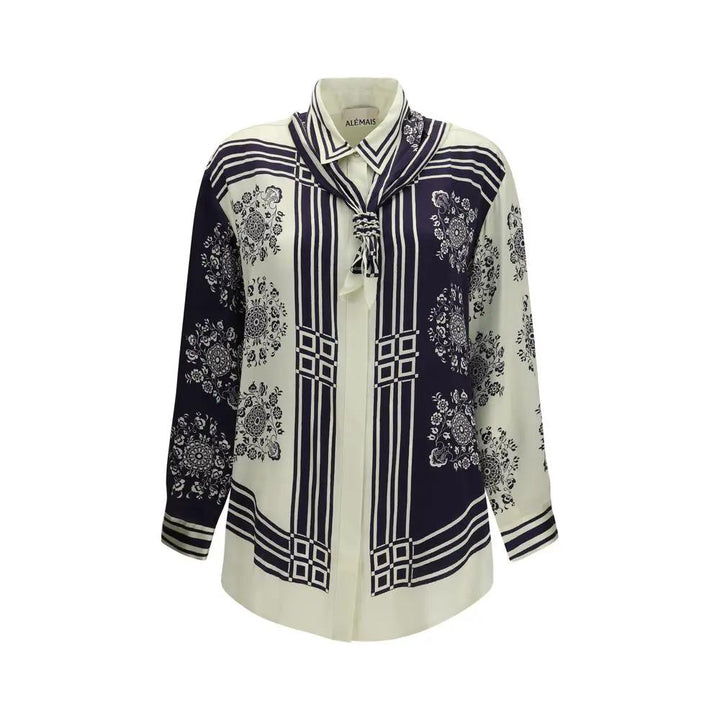 Alemais Sample Sale | Alemais Blue Silk Shirt - | Designer outlet