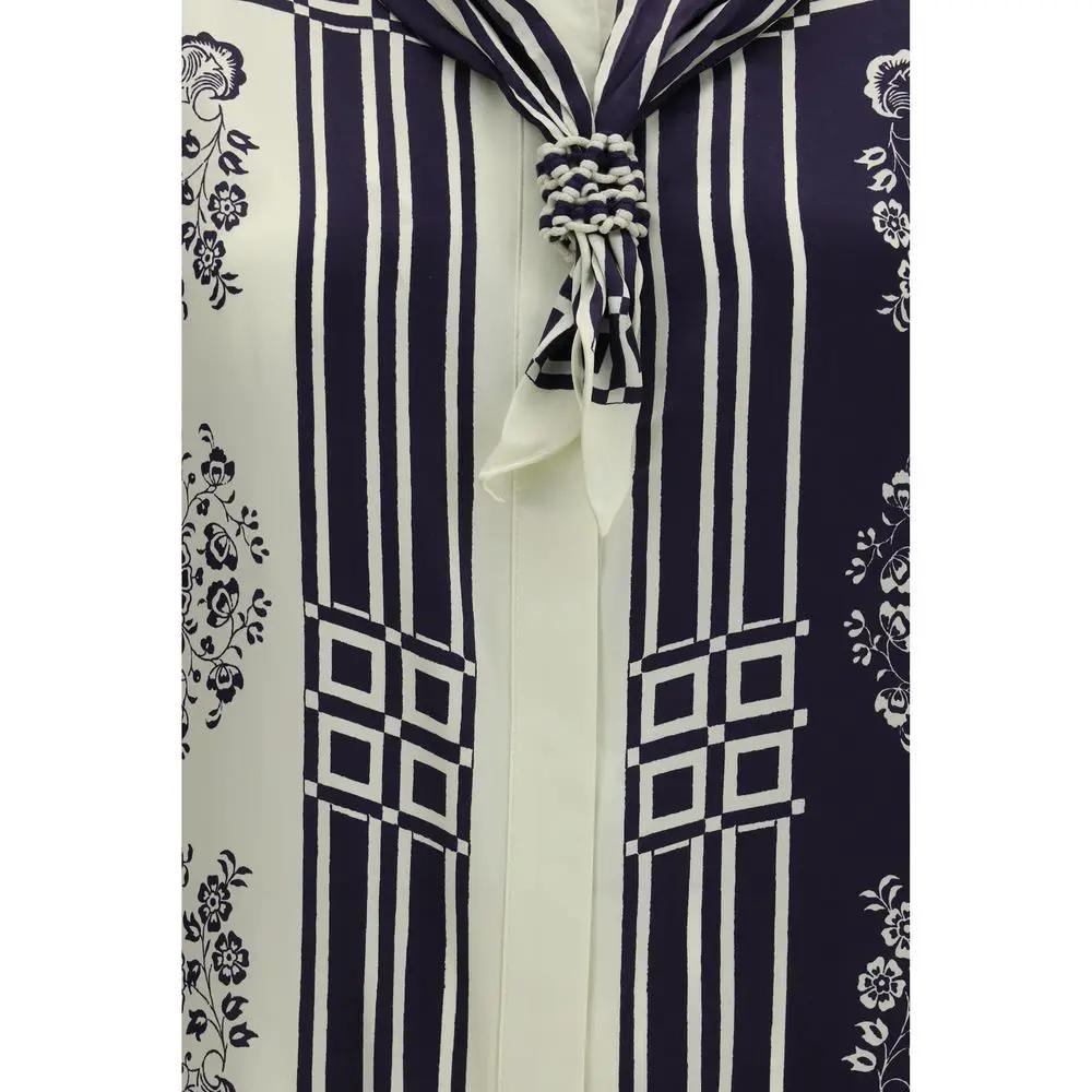 Alemais Sample Sale | Alemais Blue Silk Shirt - | Designer outlet