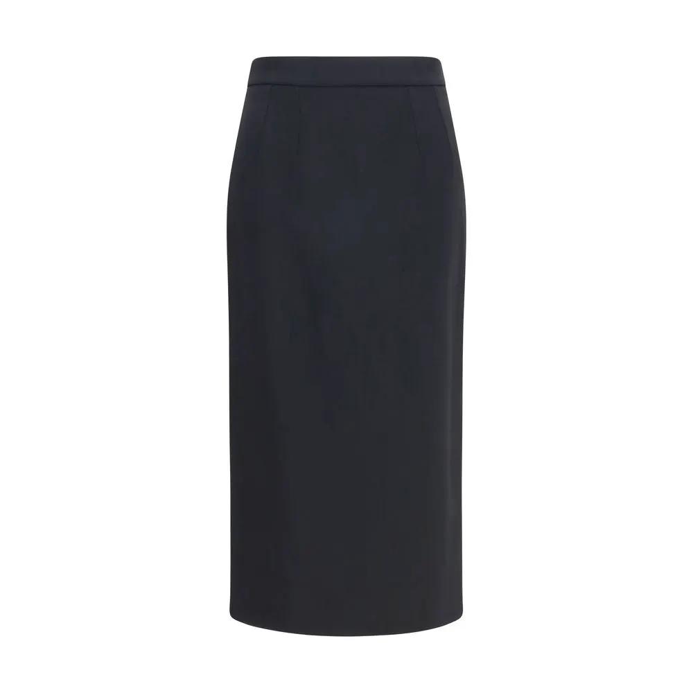 Dolce &amp; Gabbana Sample Sale | Dolce &amp; Gabbana Black Wool Oves Aries Long Skirt - | Designer outlet