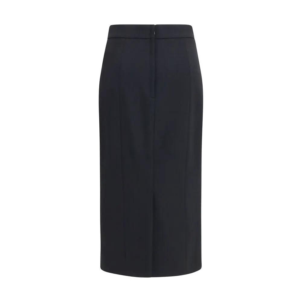 Dolce &amp; Gabbana Sample Sale | Dolce &amp; Gabbana Black Wool Oves Aries Long Skirt - | Designer outlet