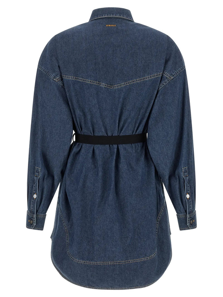 Versace Sample Sale | Versace Blue Cotton Short Dress - | Designer outlet