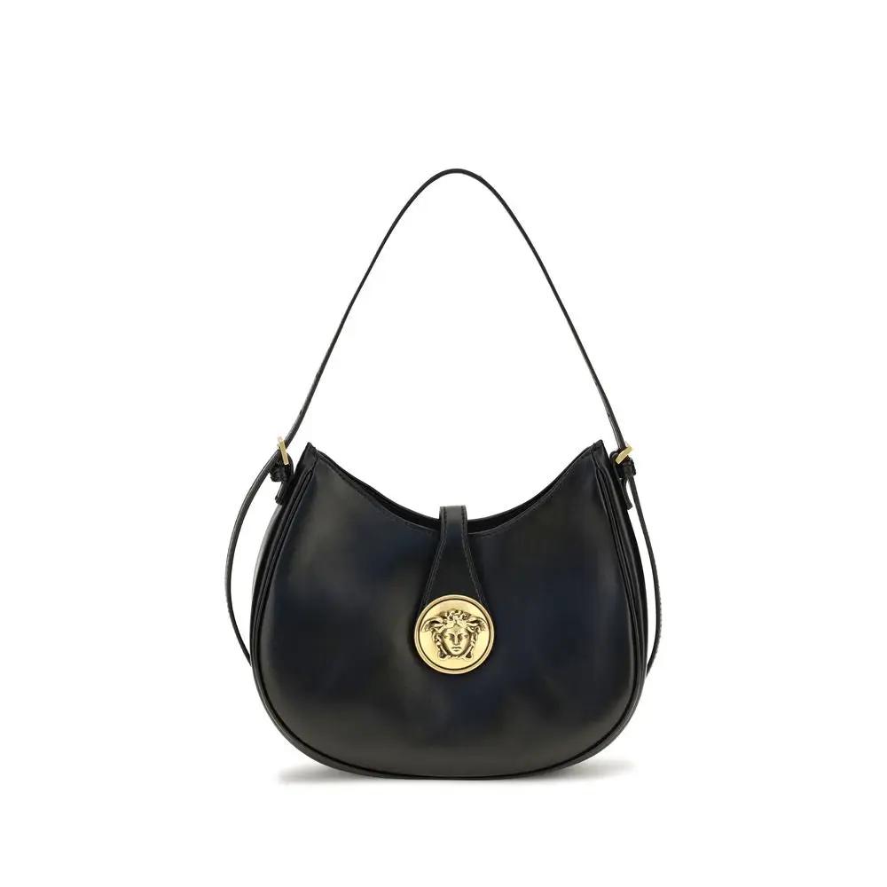 Versace Sample Sale | Versace Black Calf Leather Bos Taurus Shoulder Bag - | Designer outlet