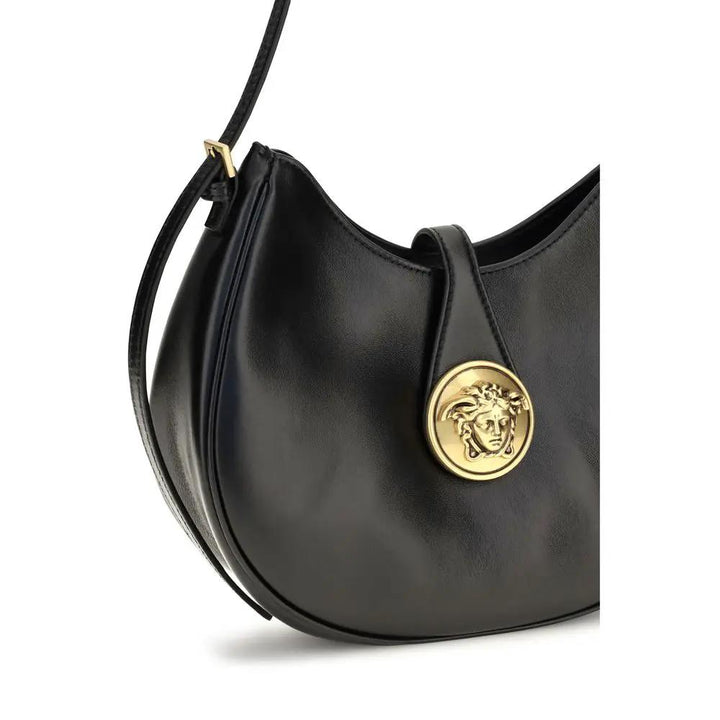 Versace Sample Sale | Versace Black Calf Leather Bos Taurus Shoulder Bag - | Designer outlet