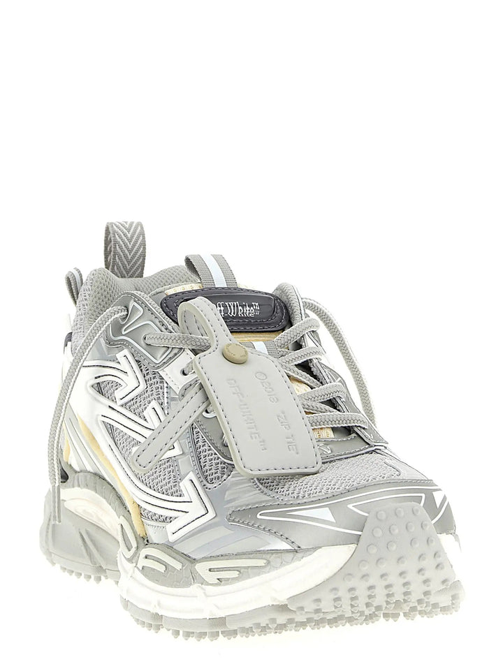 Off-White Sample Sale | Off-White Silver Polyester Athletic Sneakers - | Designer outlet