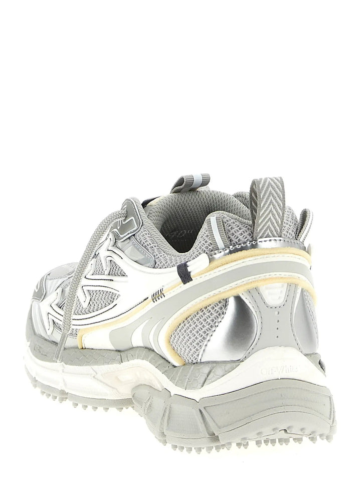 Off-White Sample Sale | Off-White Silver Polyester Athletic Sneakers - | Designer outlet