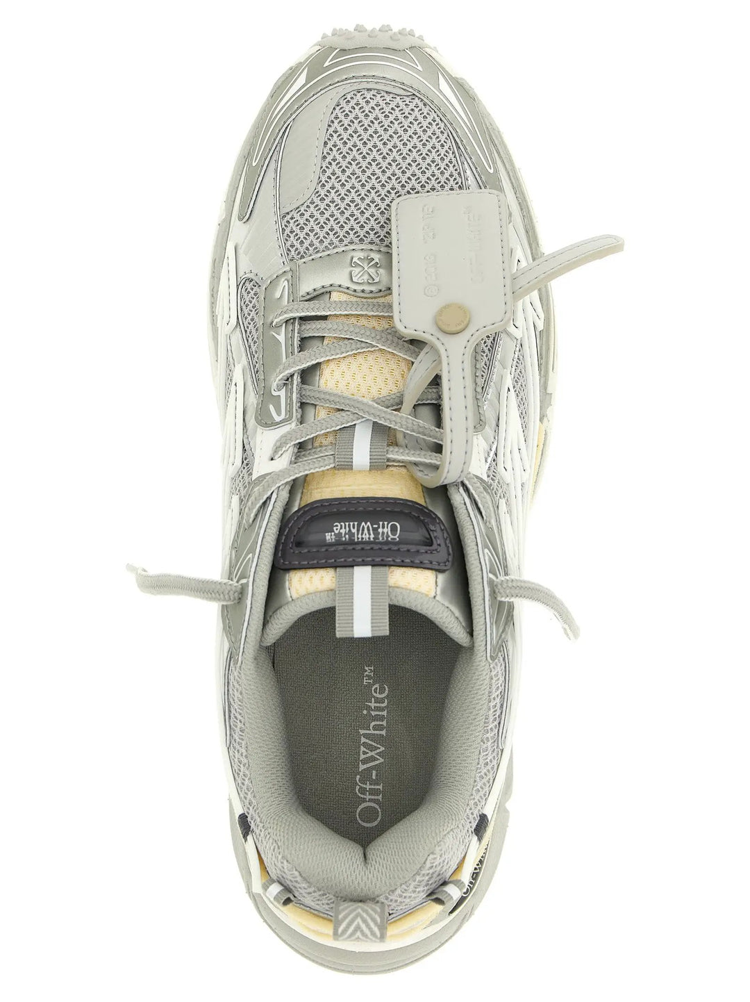 Off-White Sample Sale | Off-White Silver Polyester Athletic Sneakers - | Designer outlet