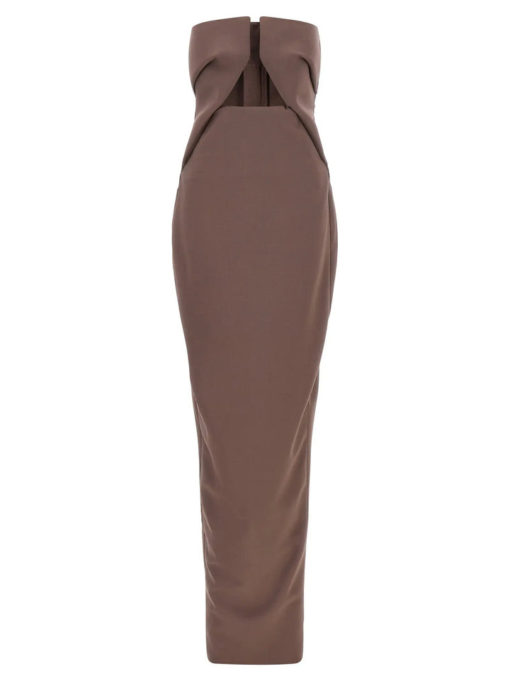 Rick Owens Sample Sale | Rick Owens Brown Wool Long Dress - | Designer outlet
