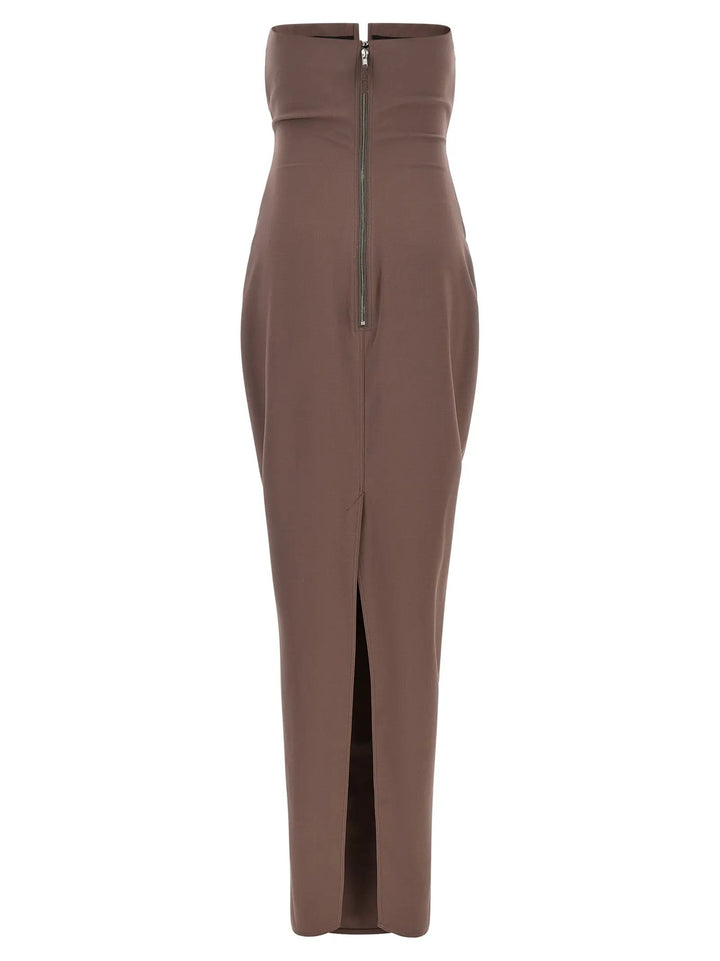 Rick Owens Sample Sale | Rick Owens Brown Wool Long Dress - | Designer outlet