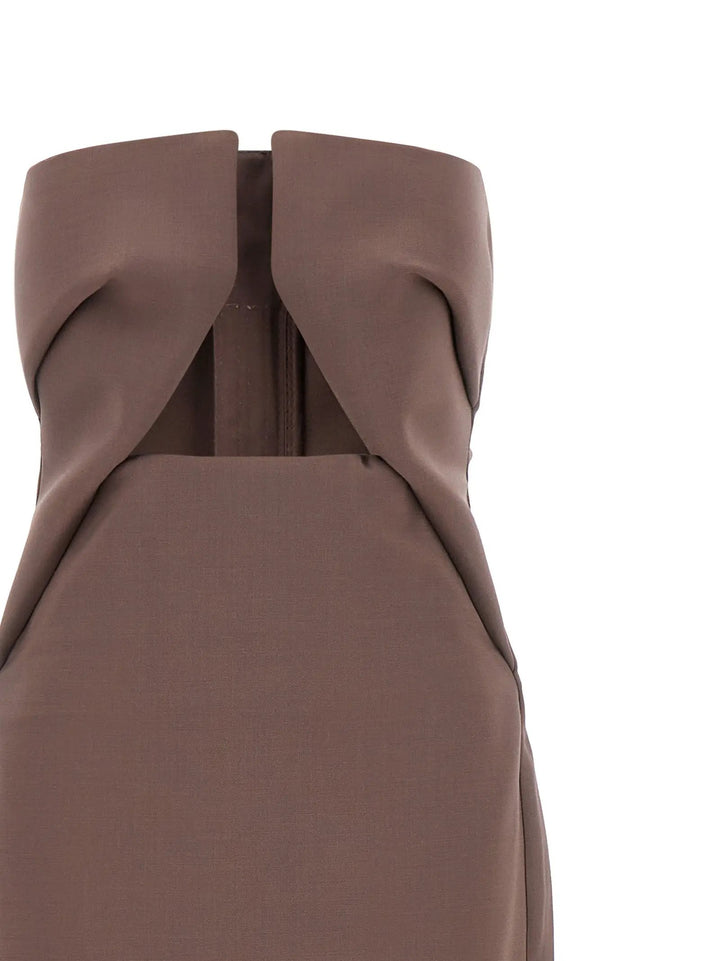 Rick Owens Sample Sale | Rick Owens Brown Wool Long Dress - | Designer outlet