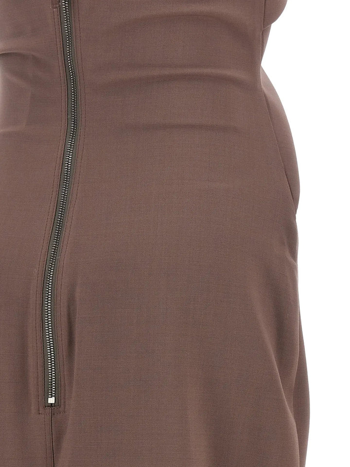Rick Owens Sample Sale | Rick Owens Brown Wool Long Dress - | Designer outlet