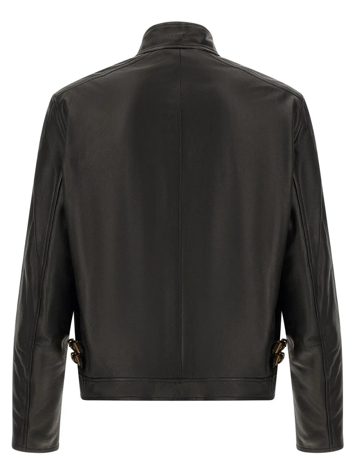 Versace Sample Sale | Versace Black Lamb Leather Leather Jacket - | Designer outlet