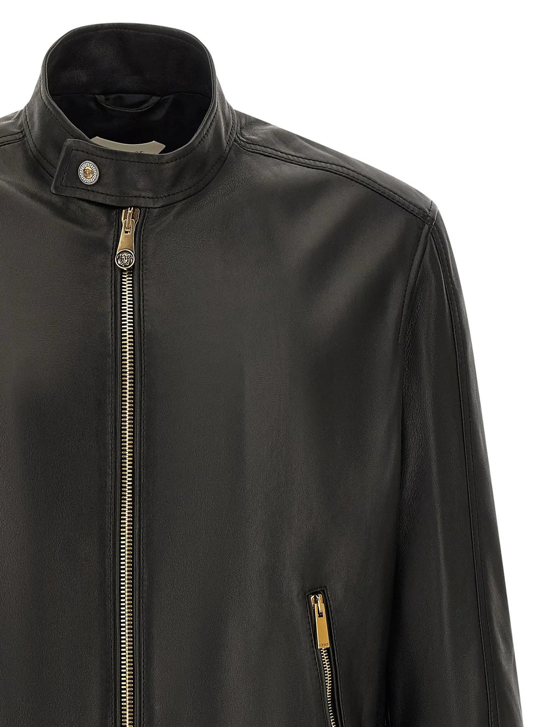 Versace Sample Sale | Versace Black Lamb Leather Leather Jacket - | Designer outlet
