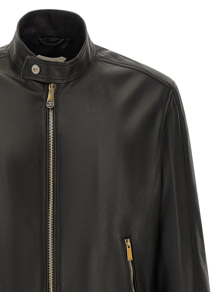 Versace Sample Sale | Versace Black Lamb Leather Leather Jacket - | Designer outlet