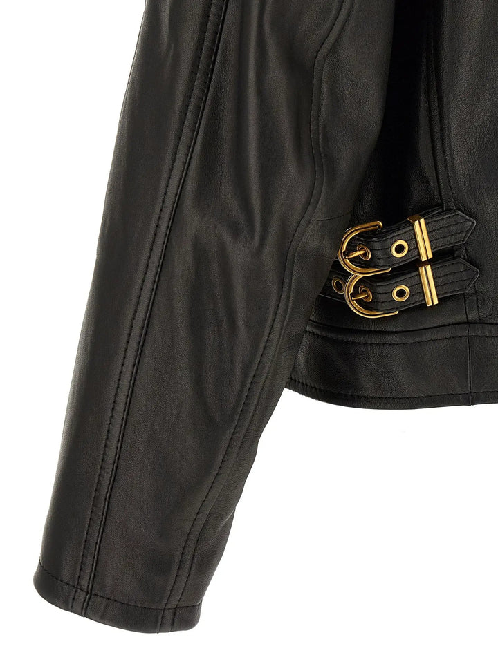Versace Sample Sale | Versace Black Lamb Leather Leather Jacket - | Designer outlet