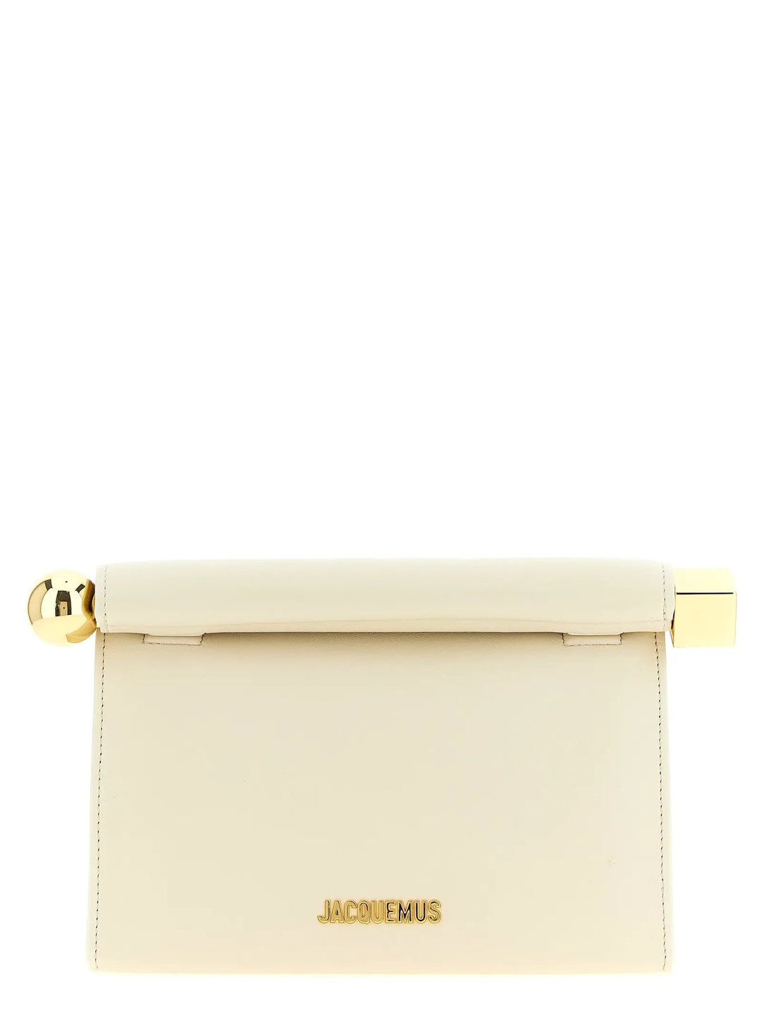 Jacquemus Sample Sale | Jacquemus White Lamb Leather Clutch Bag - | Designer outlet