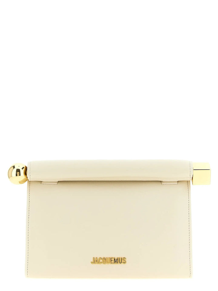 Jacquemus Sample Sale | Jacquemus White Lamb Leather Clutch Bag - | Designer outlet