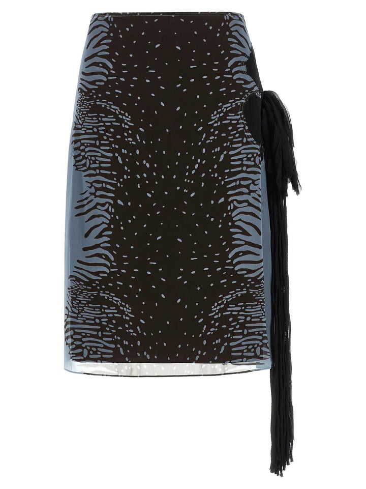 Ferragamo Sample Sale | Ferragamo Multicolor Silk Midi Skirt - | Designer outlet