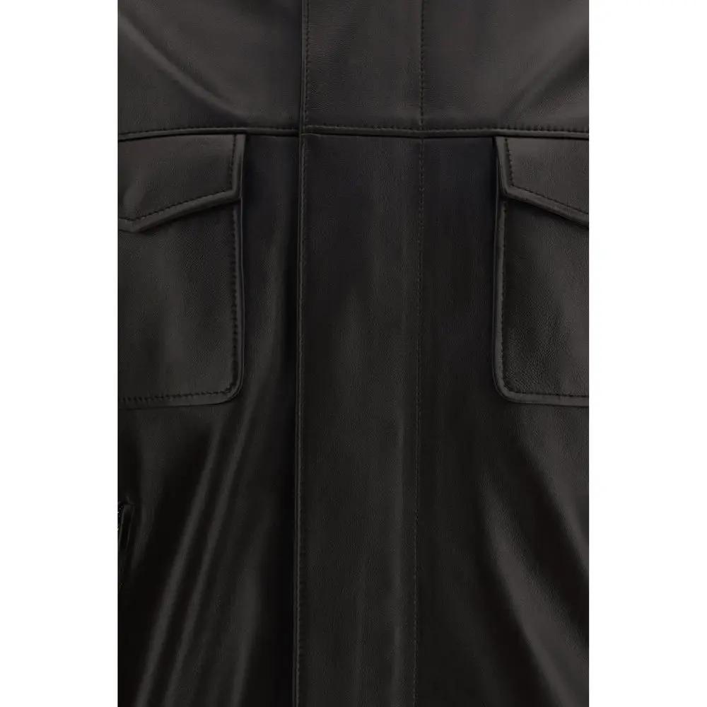 Dolce &amp; Gabbana Sample Sale | Dolce &amp; Gabbana Brown Lamb Ovis Aries Aries Leather Jacket - | Designer outlet