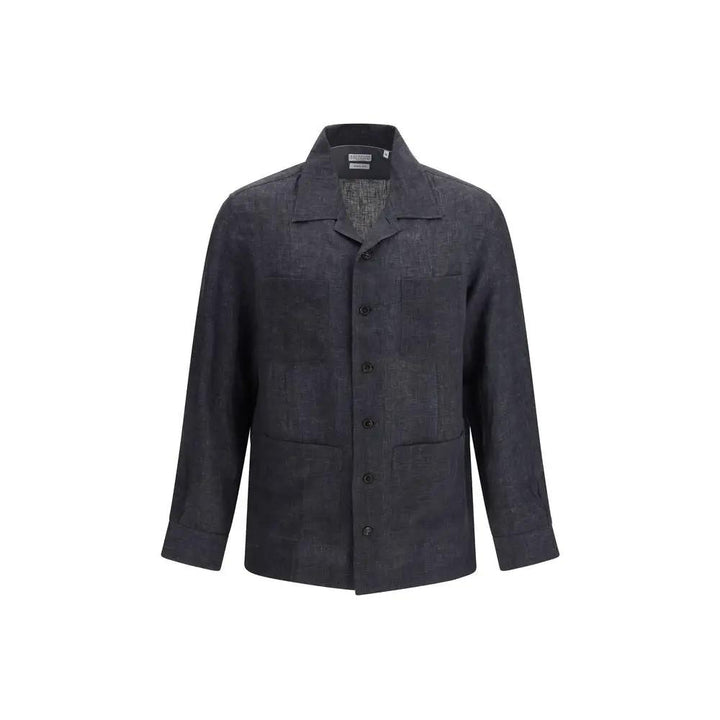 Brunello Cucinelli Sample Sale | Brunello Cucinelli Gray Linen Dress Shirt - | Designer outlet