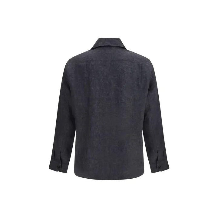 Brunello Cucinelli Sample Sale | Brunello Cucinelli Gray Linen Dress Shirt - | Designer outlet