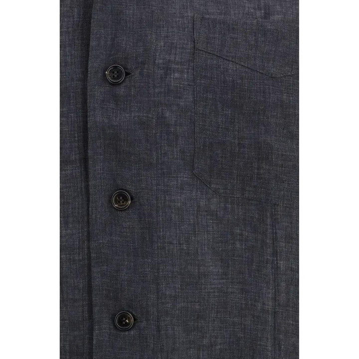 Brunello Cucinelli Sample Sale | Brunello Cucinelli Gray Linen Dress Shirt - | Designer outlet