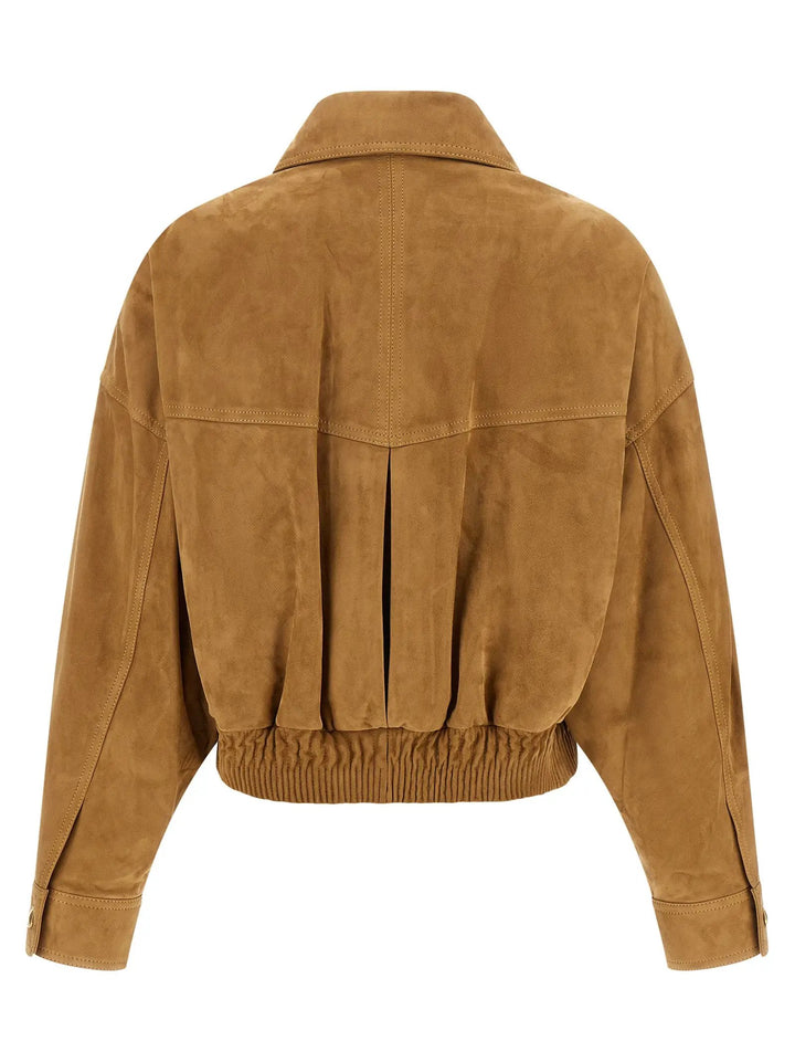 Versace Sample Sale | Versace Brown Lamb Leather Leather Jacket - | Designer outlet