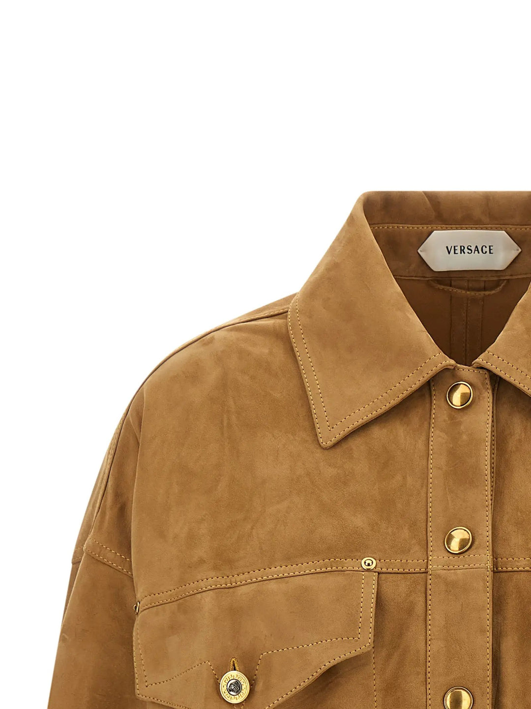 Versace Sample Sale | Versace Brown Lamb Leather Leather Jacket - | Designer outlet