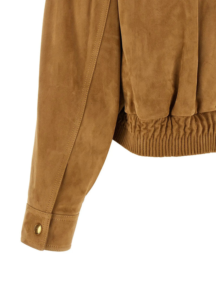 Versace Sample Sale | Versace Brown Lamb Leather Leather Jacket - | Designer outlet