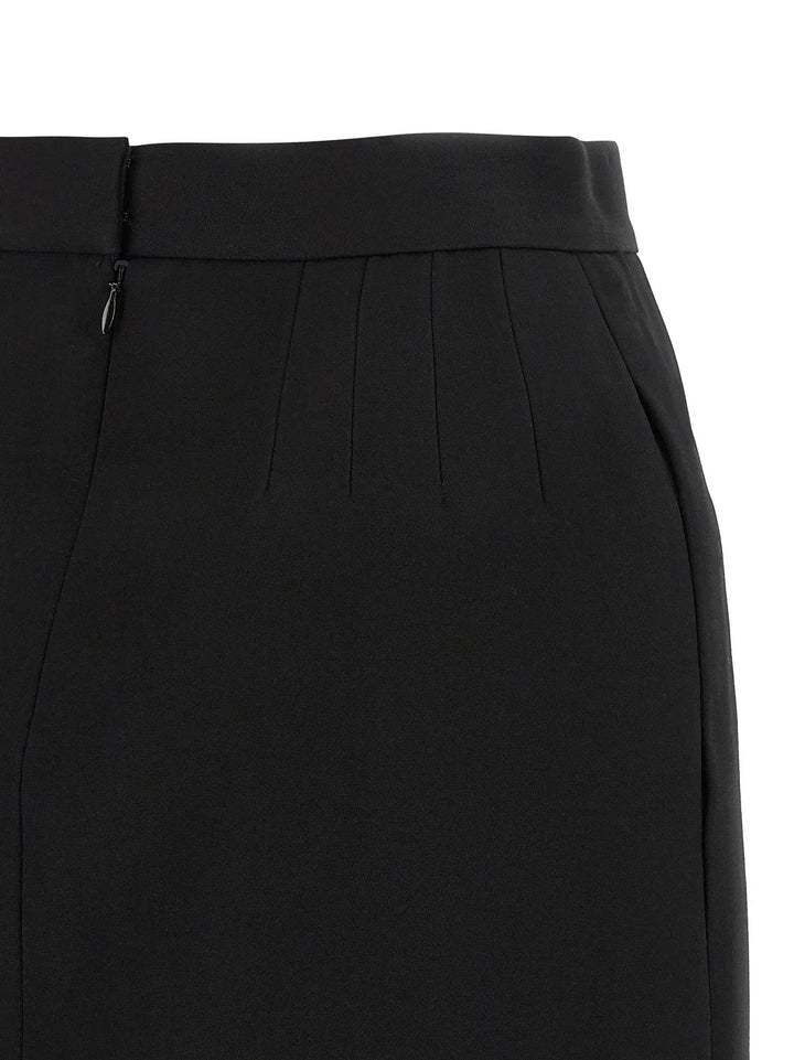 Versace Sample Sale | Versace Black Virgin Wool Long Skirt - | Designer outlet