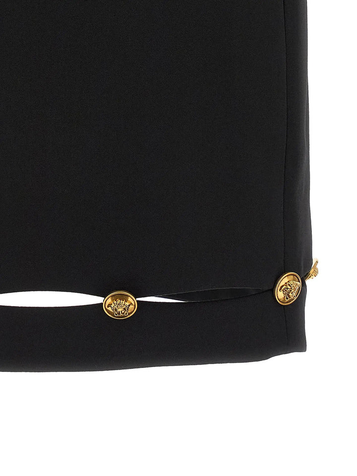 Versace Sample Sale | Versace Black Virgin Wool Long Skirt - | Designer outlet
