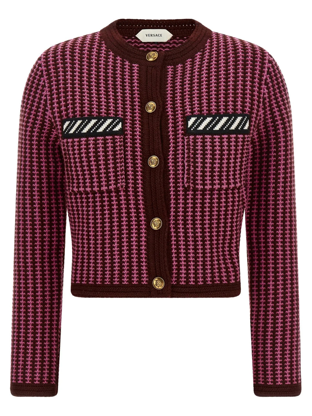 Versace Sample Sale | Versace Multicolor Virgin Wool Cardigan - | Designer outlet